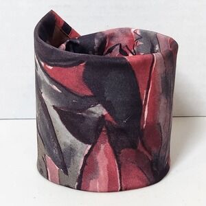 Oleg Cassani Neck Tie Red Black Abstract Polyester Microfiber 4" Wide